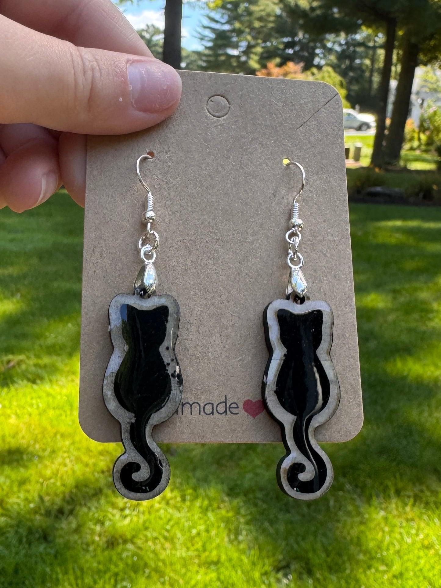 Black Cat Dangle Earrings