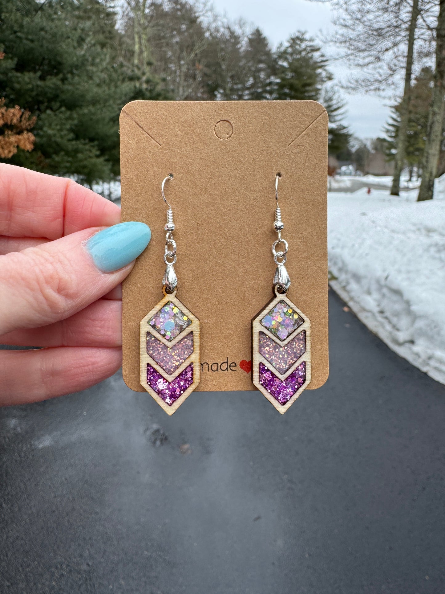 Ombre Purple Boho Earrings