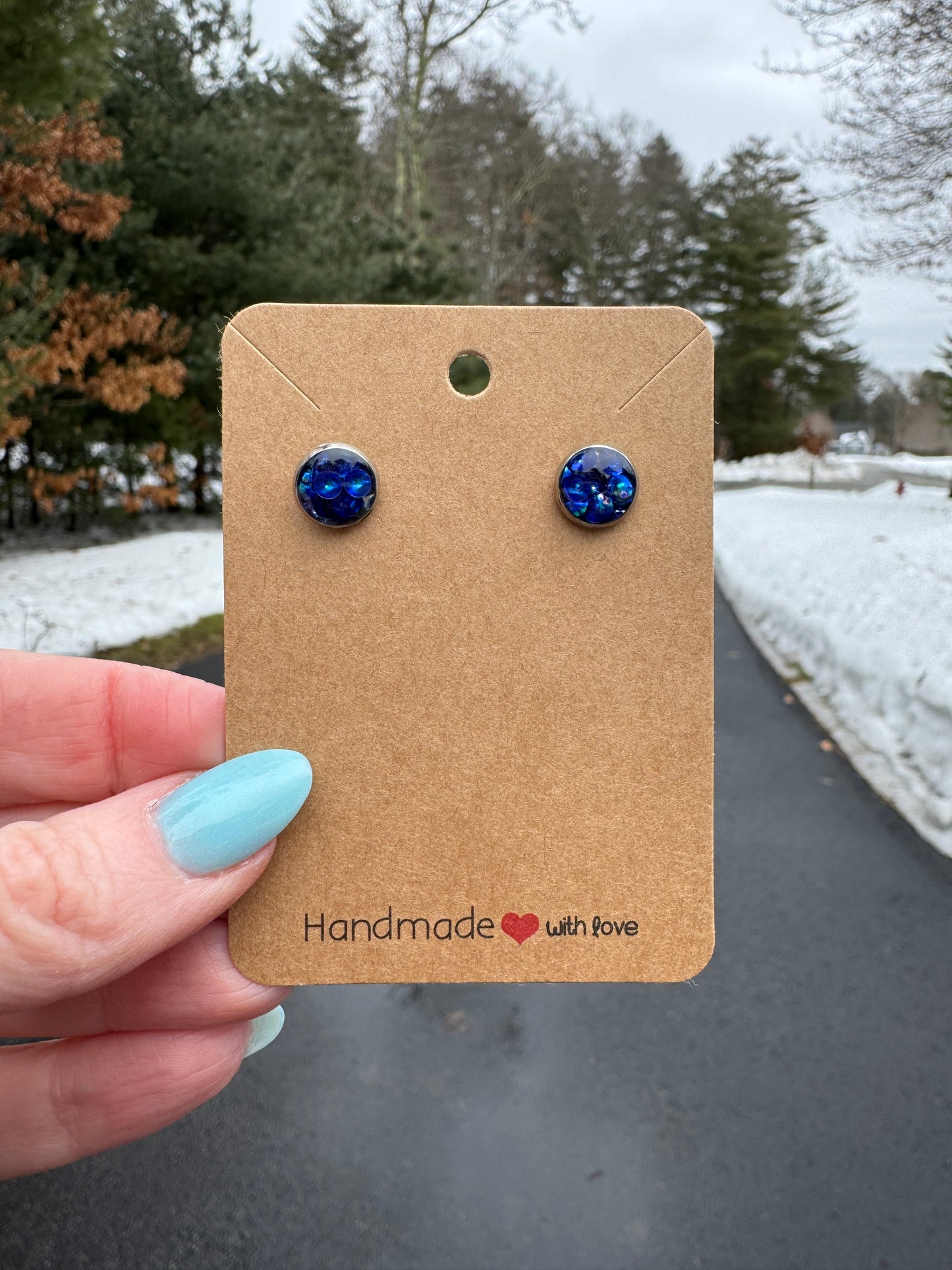Blue Bubble Studs