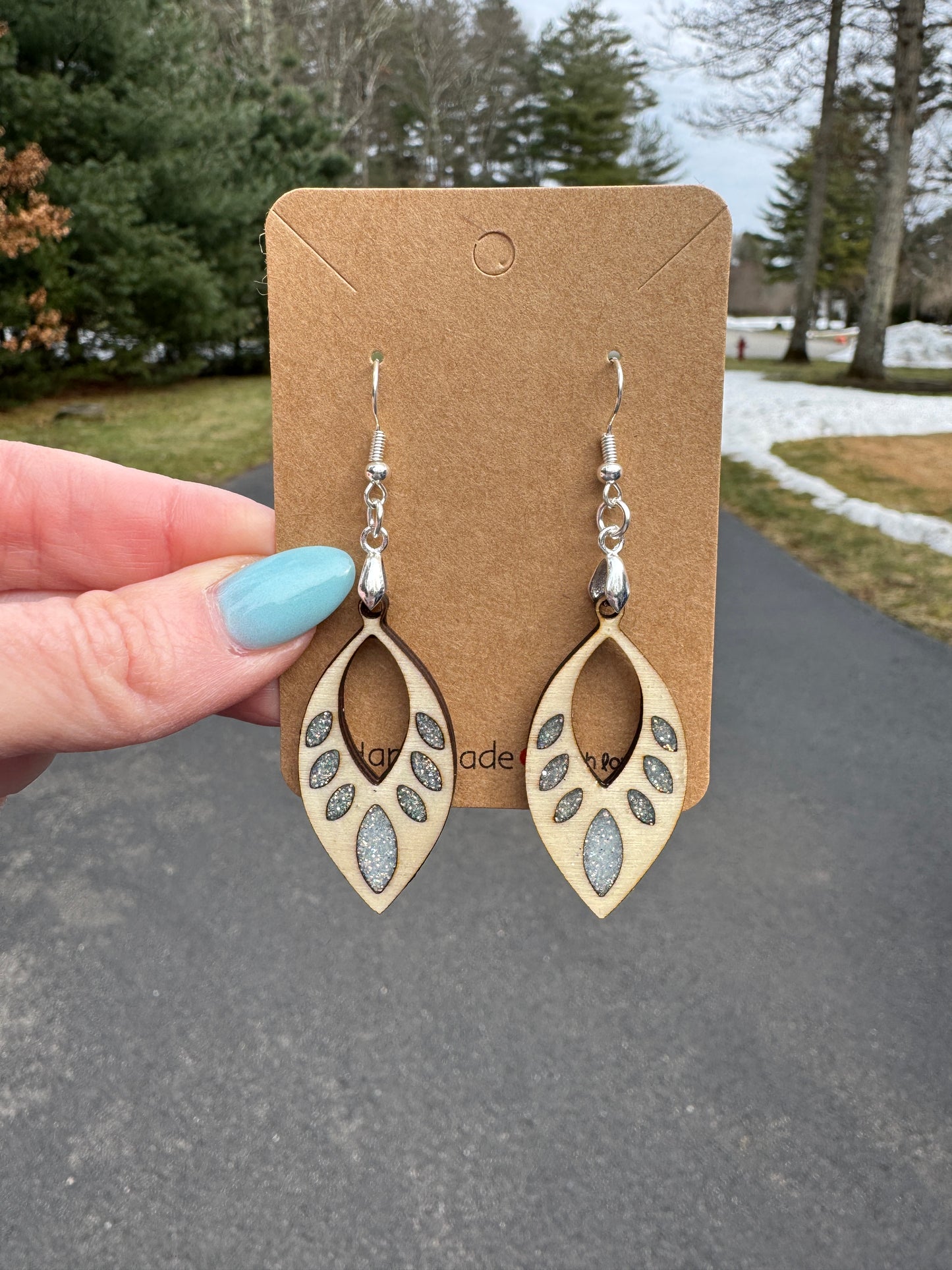 Boho White Tear Drop Dangles