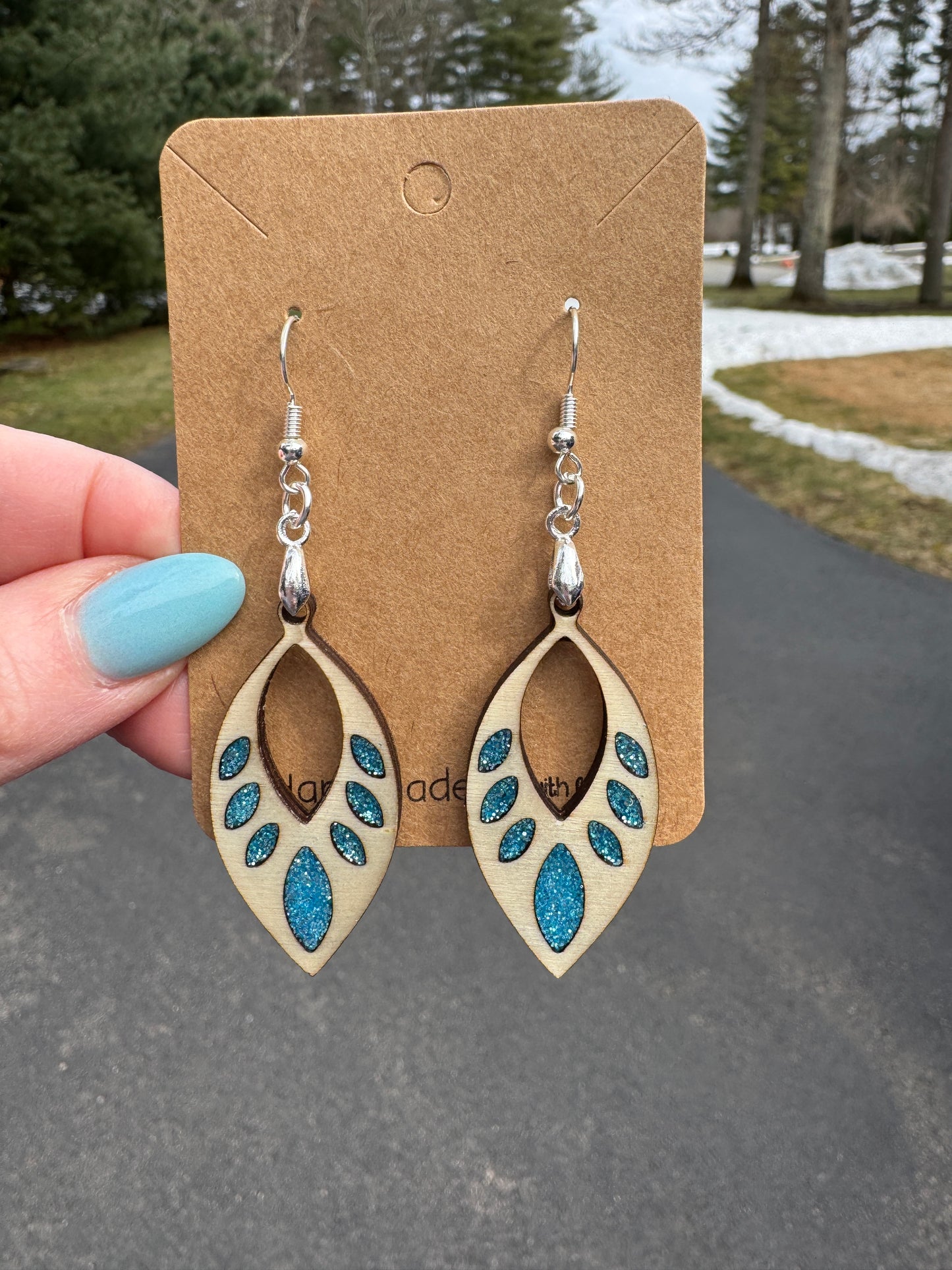 Boho Blue Tear Drop Dangle Earrings