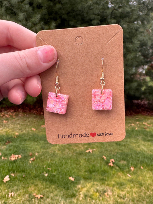 Small Pink Sparkly Squares