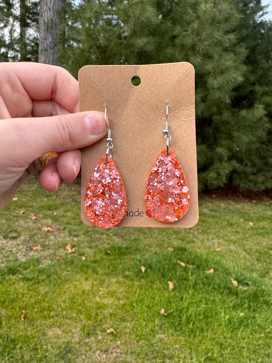 Rose Gold Tear Drop Dangly Earrings