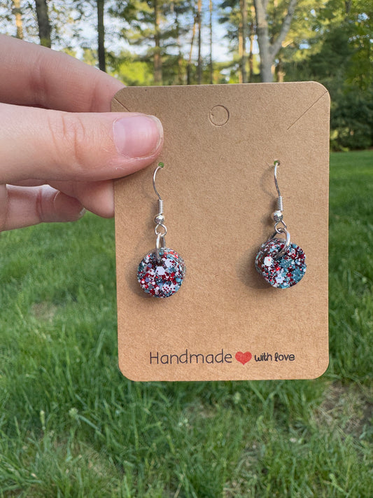 Small Round - USA Confetti Pop Dangle Earrings