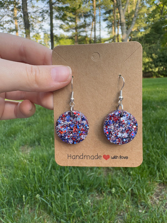 Round - Medium - Star Spangled Drop Earrings