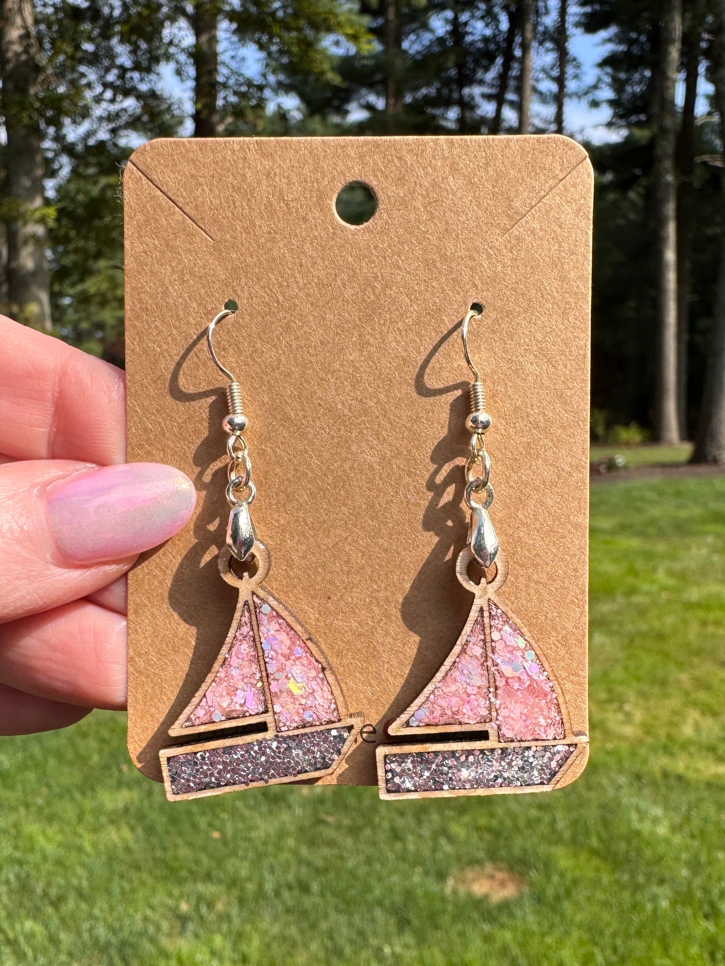 Pink and Gray Sailboats
