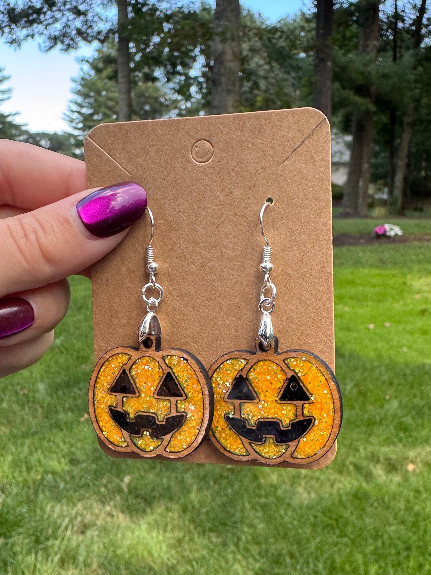 Jack-O-Lantern Pumpkin Earrings