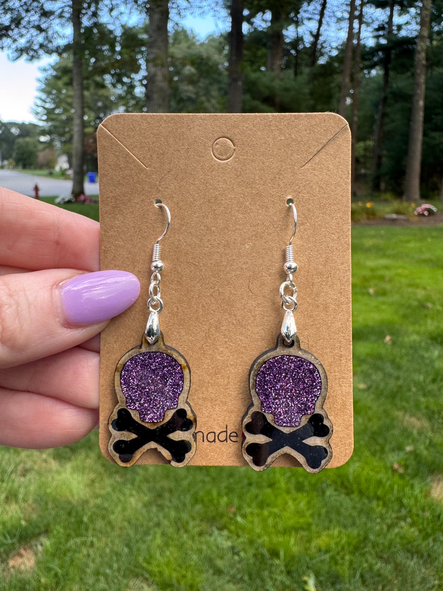 Skull and Crossbones Dangle Earrings
