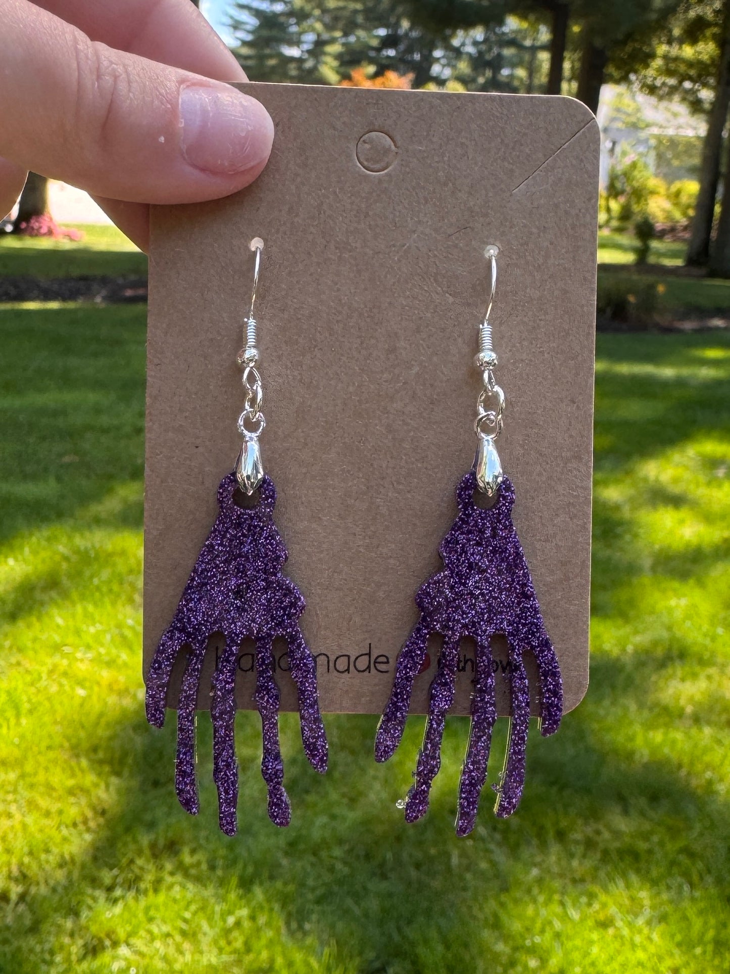 Purple Sparkly Skeleton Hands