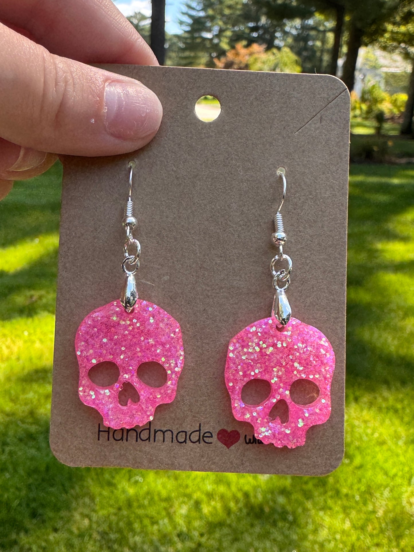 Pink Skull Earrings